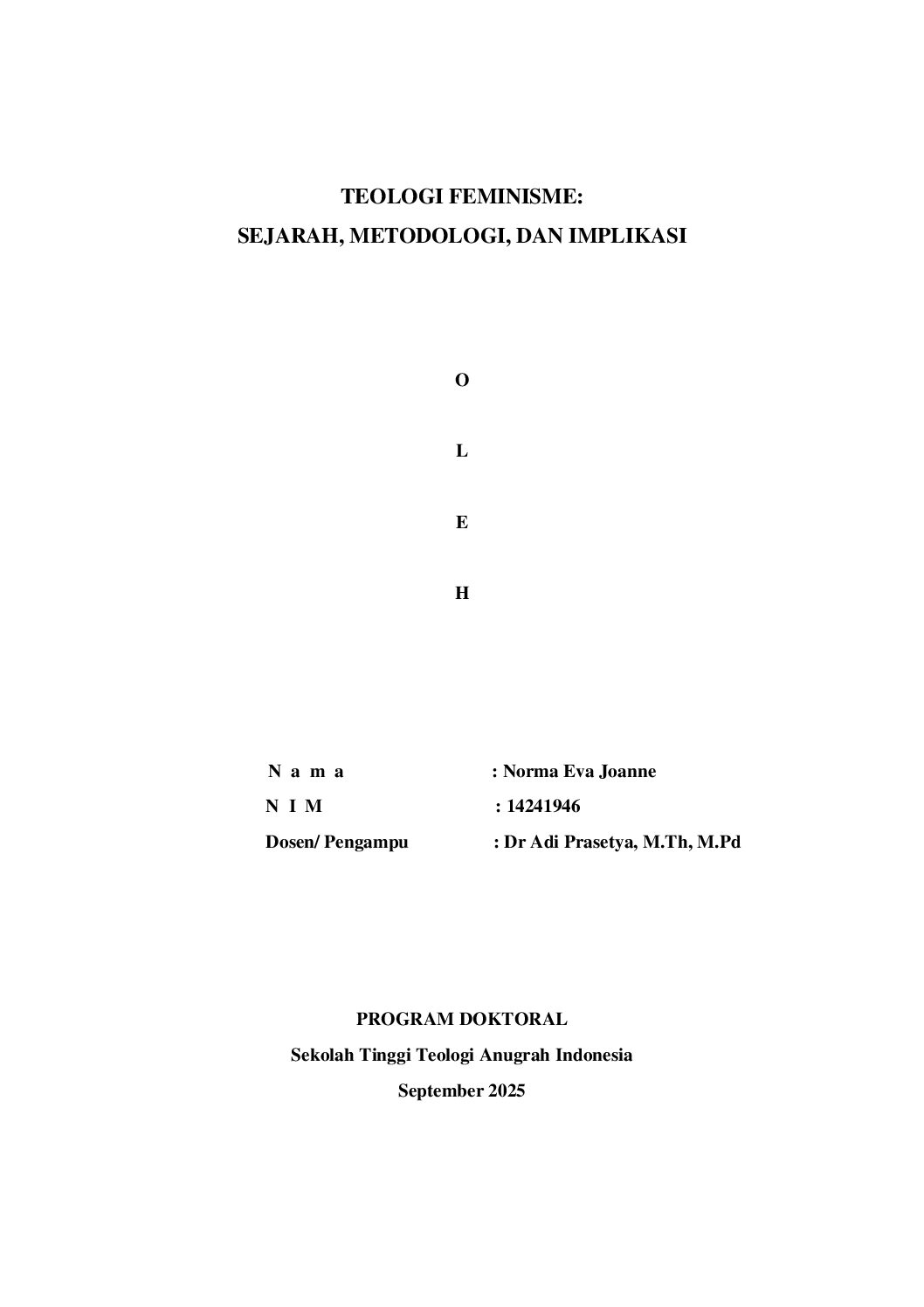 TEOLOGI FEMINISME Pdf