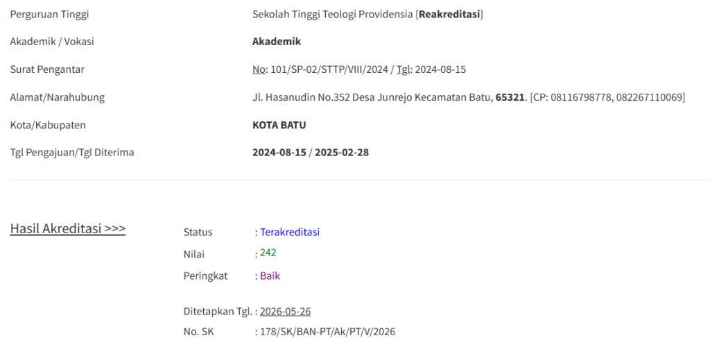 sk perguruan tinggi